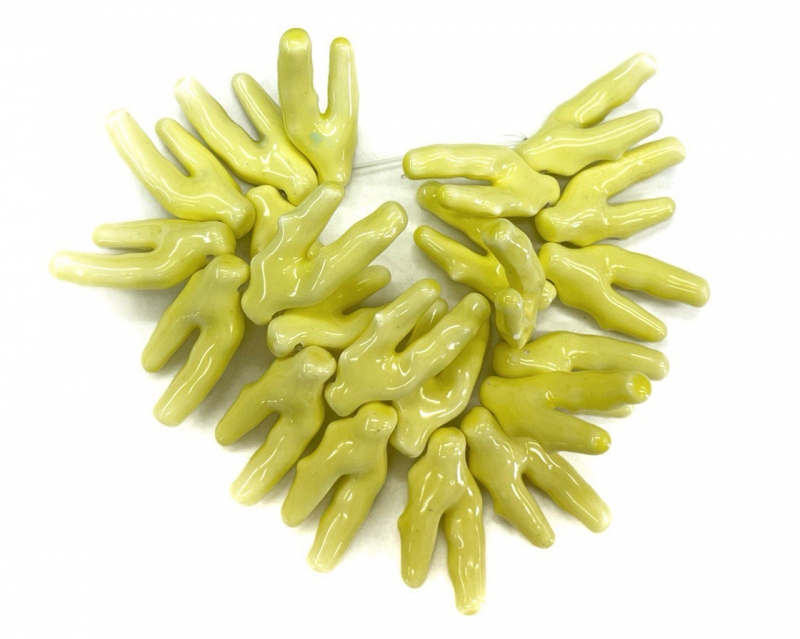 Бусины керамические лапки цвет желтый размер бусины около 40-50мм Желтый